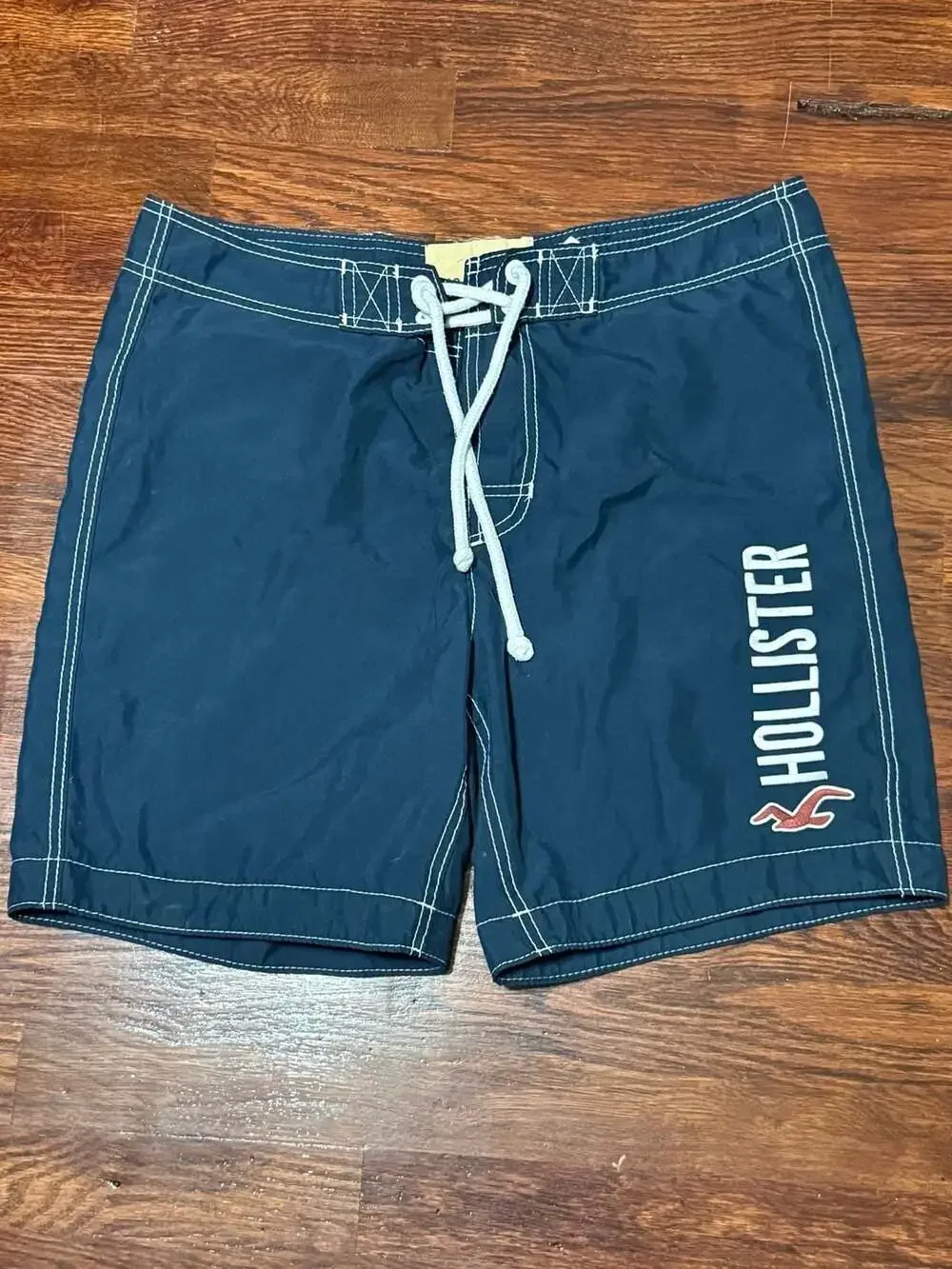 y2k Hollister Men's Navy Blue Board Shorts Swim Trunks